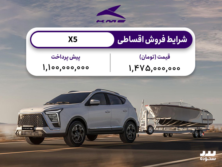 شرایط فروش نقدی با قیمت قطعی Kmc X5