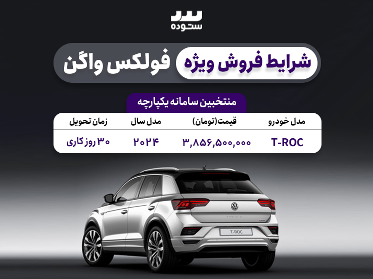 شرایط فروش فولکس واگن تی راک ویژه منتخبین سامانه یکپارچه خرداد ۱۴۰۴